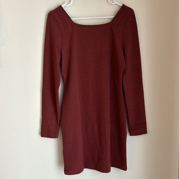 Madewell Women’s Ribbed long sleeve square neck Bodycon Mini Dress size M NWT! - Picture 8 of 8